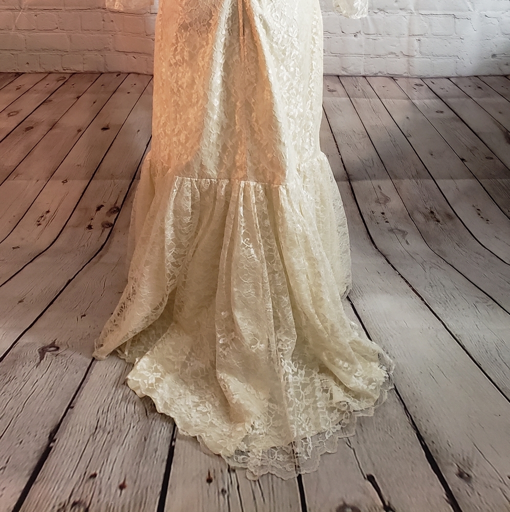 Vintage 1989 Wedding Dress Sz 18 - Picture 5 of 8